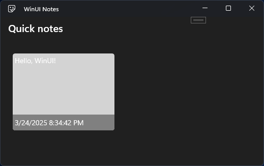 暗い背景に淡い灰色のノート テンプレートを持つノート アプリの UI。