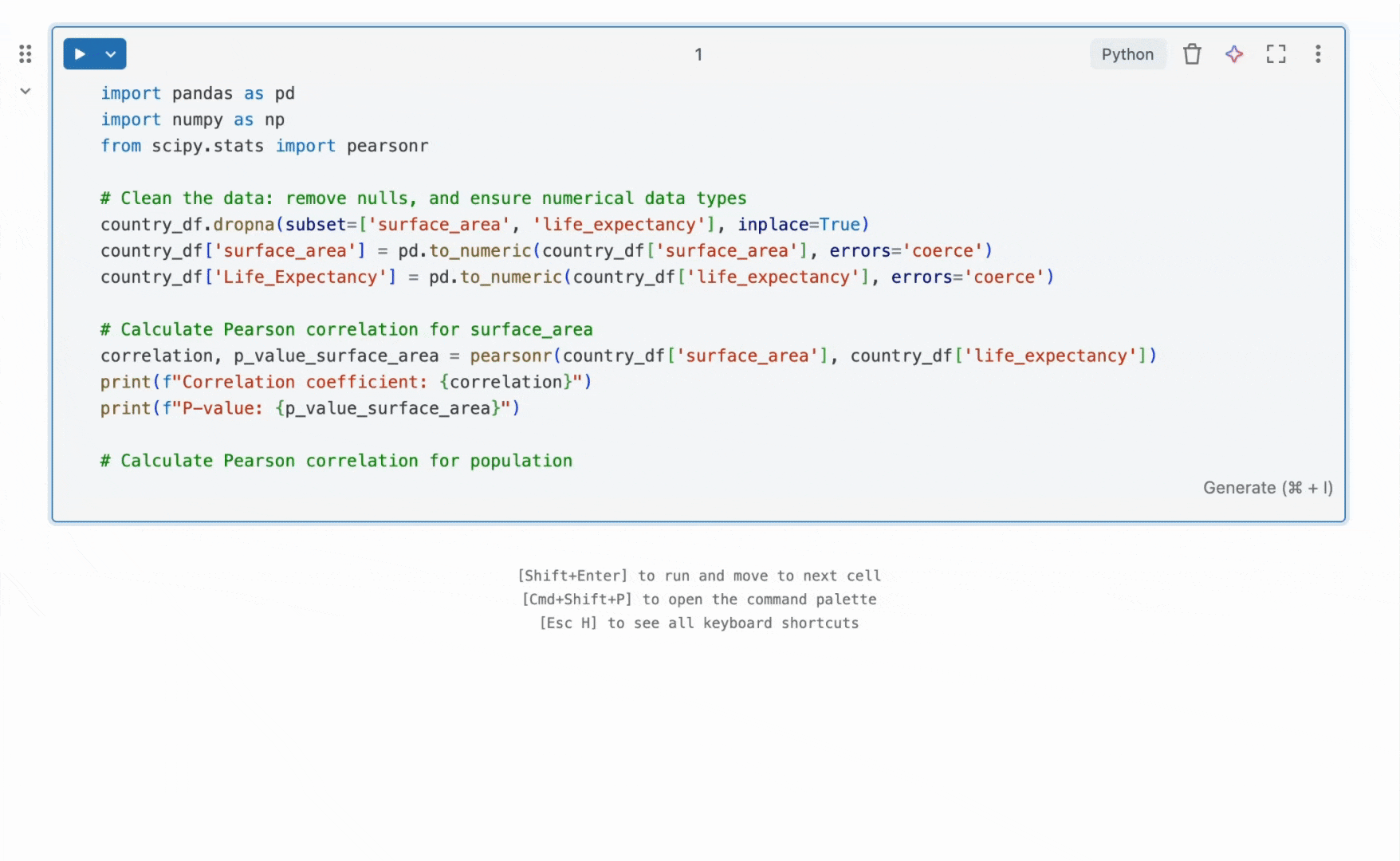 Animated GIF of code completion from a comment.