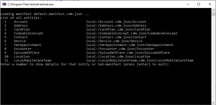 List of entities and schema locations List of entities and schema locations.