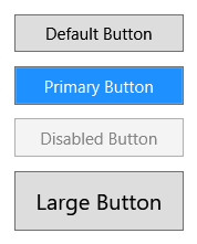Screenshot showing buttons styled in different ways.