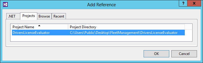 Screenshot of the Add Reference dialog box in Visual Studio.