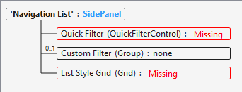 SidePanel showing missing controls.