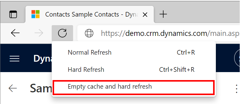 Empty cache and hard refresh Empty cache and hard refresh.