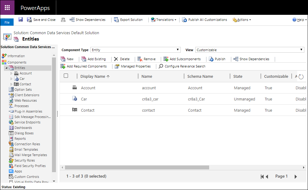 Vis tabeller i løsningsutforsker.