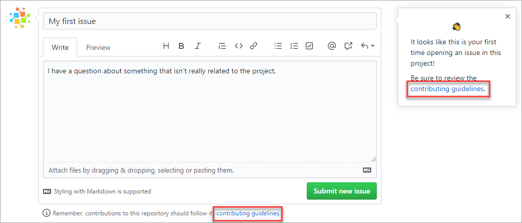 koblinger til bidragsretningslinjer.