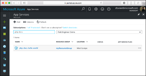 Portalnavigatie naar Azure-app