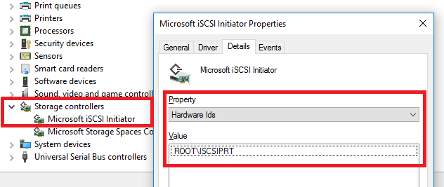 Schermopname van Azure Backup Device Manager, met Opslagcontrollers gemarkeerd