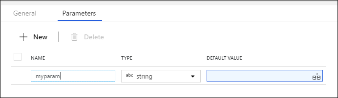 Schermopname van het maken van Data Flow parameters.