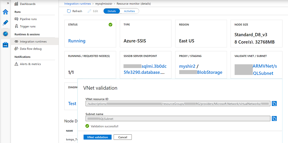 Uw Azure-SSIS IR monitoren - Valideren-tegel