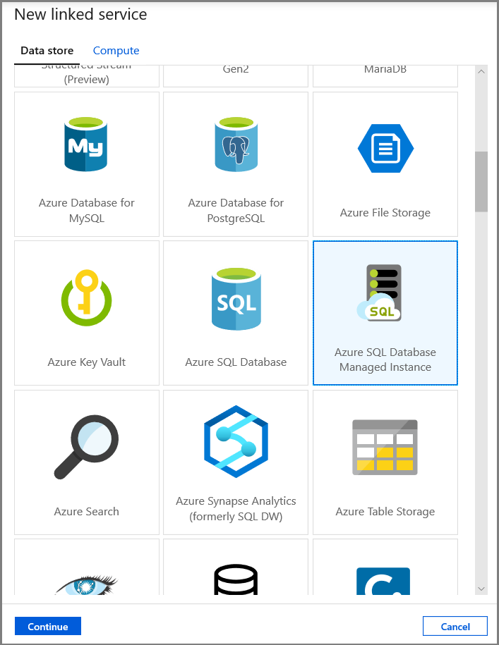 Brongegevenssettype - Azure SQL Database