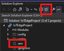 Schermafbeelding van een knop die alle bestanden in de Solution Explorer toont.