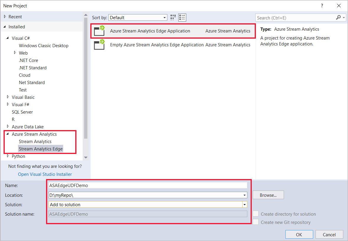 Een Azure Stream Analytics Edge-project maken in Visual Studio