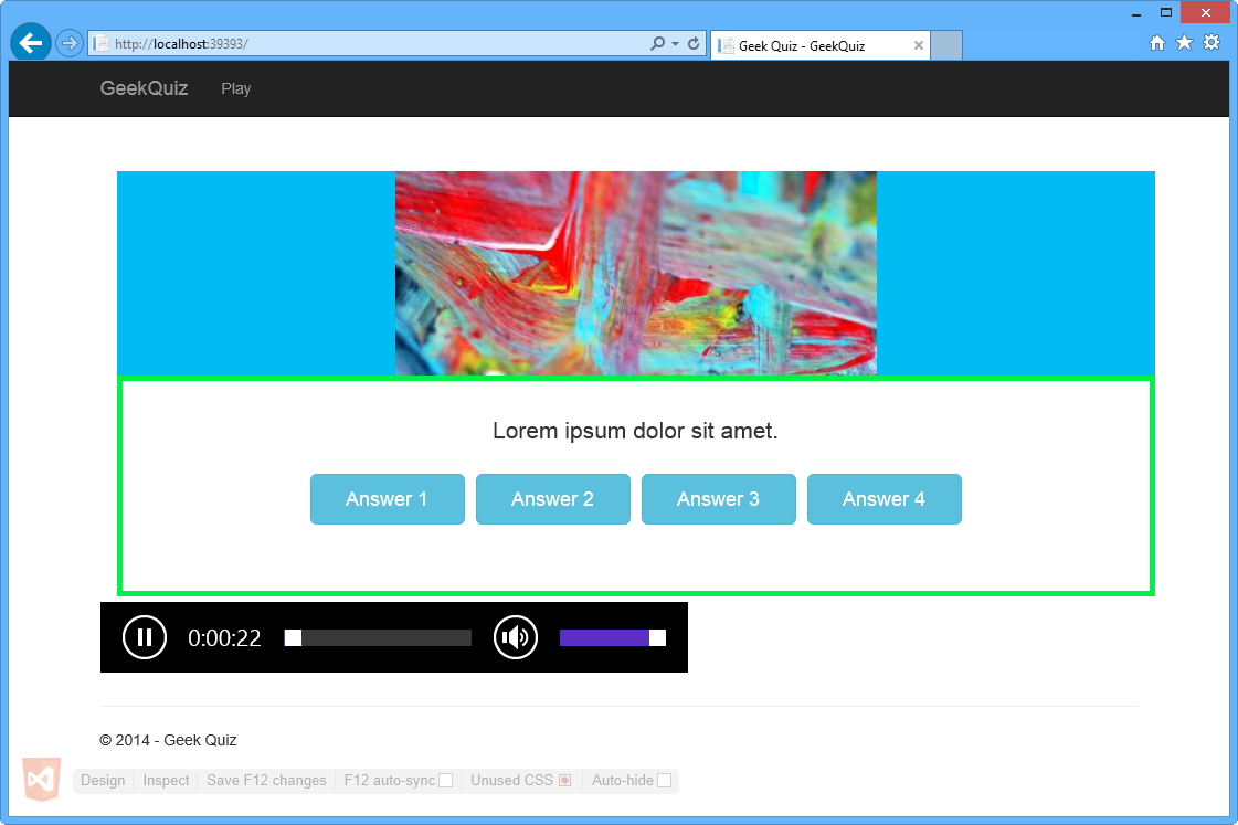 Audiospeler opgenomen in weergave