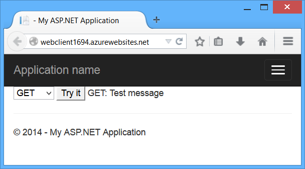 Webbrowser met geslaagd testbericht