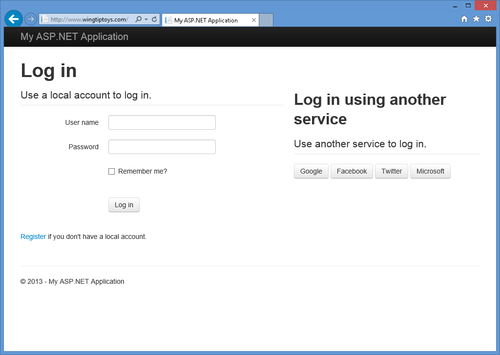 afbeelding van meerdere externe authenticatiediensten