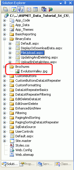 EvolutionValley.jpg is opgeslagen in de map ~/Brochures