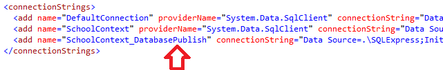 Database_Publish verbindingsreeks