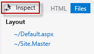 Knop Inspectiemodus in-/uitschakelen