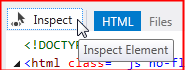 Schermopname die laat zien hoe u de knop Inspecteren van het browservenster Paginacontrole selecteert om de inspectiemodus in te schakelen.