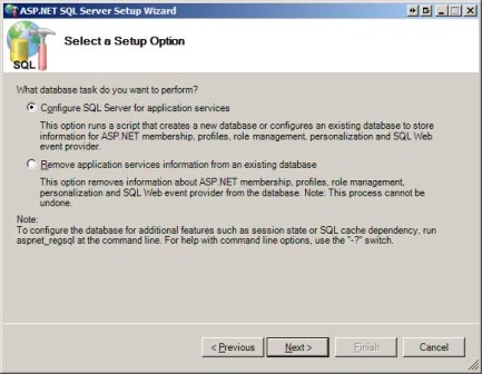Kiezen om SQL Server te configureren voor Application Services