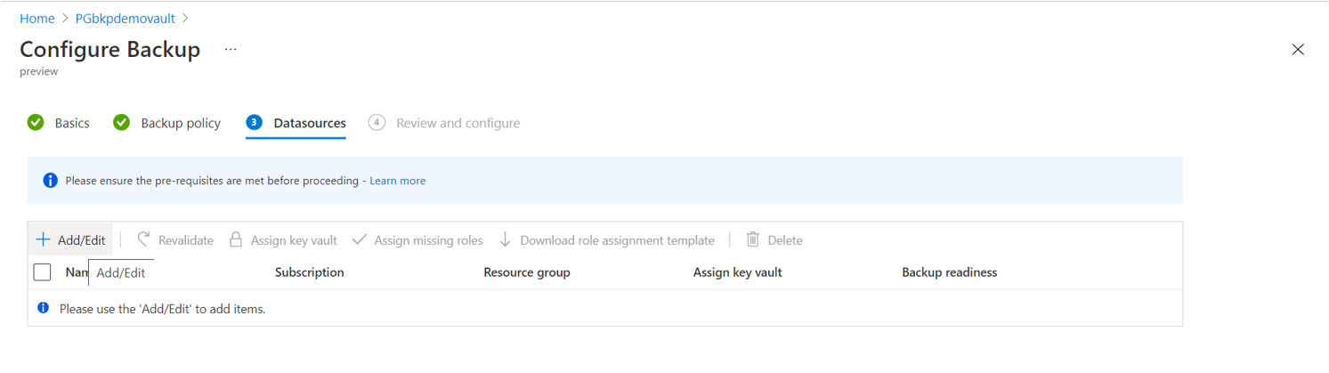 Schermopname van de knop voor het toevoegen of bewerken van een PostgreSQL-database.