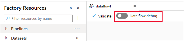Schermopname die laat zien waar de Debug schuifregelaar 1 zich bevindt