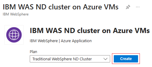 Schermopname van Azure Portal met het IBM WAS ND-cluster op azure-VM's.