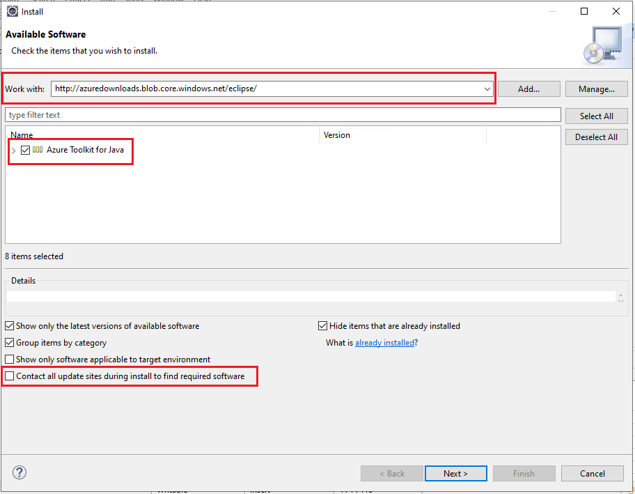 de Azure-toolkit voor Eclipse installeren.