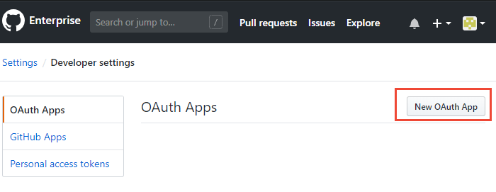 Schermopname van de volgorde voor de nieuwe OAuth-app.