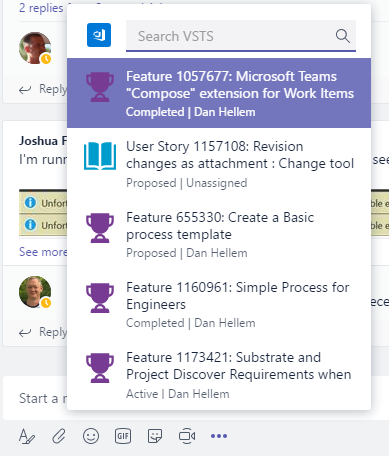 VSTS Messaging-extensie in Microsoft Teams