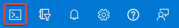 Cloud Shell-knop in de Azure-portal