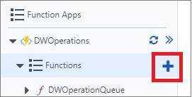 Schermopname van het menu 'Functie-apps' met het pictogram 'Plus' naast 'Functies' geselecteerd.
