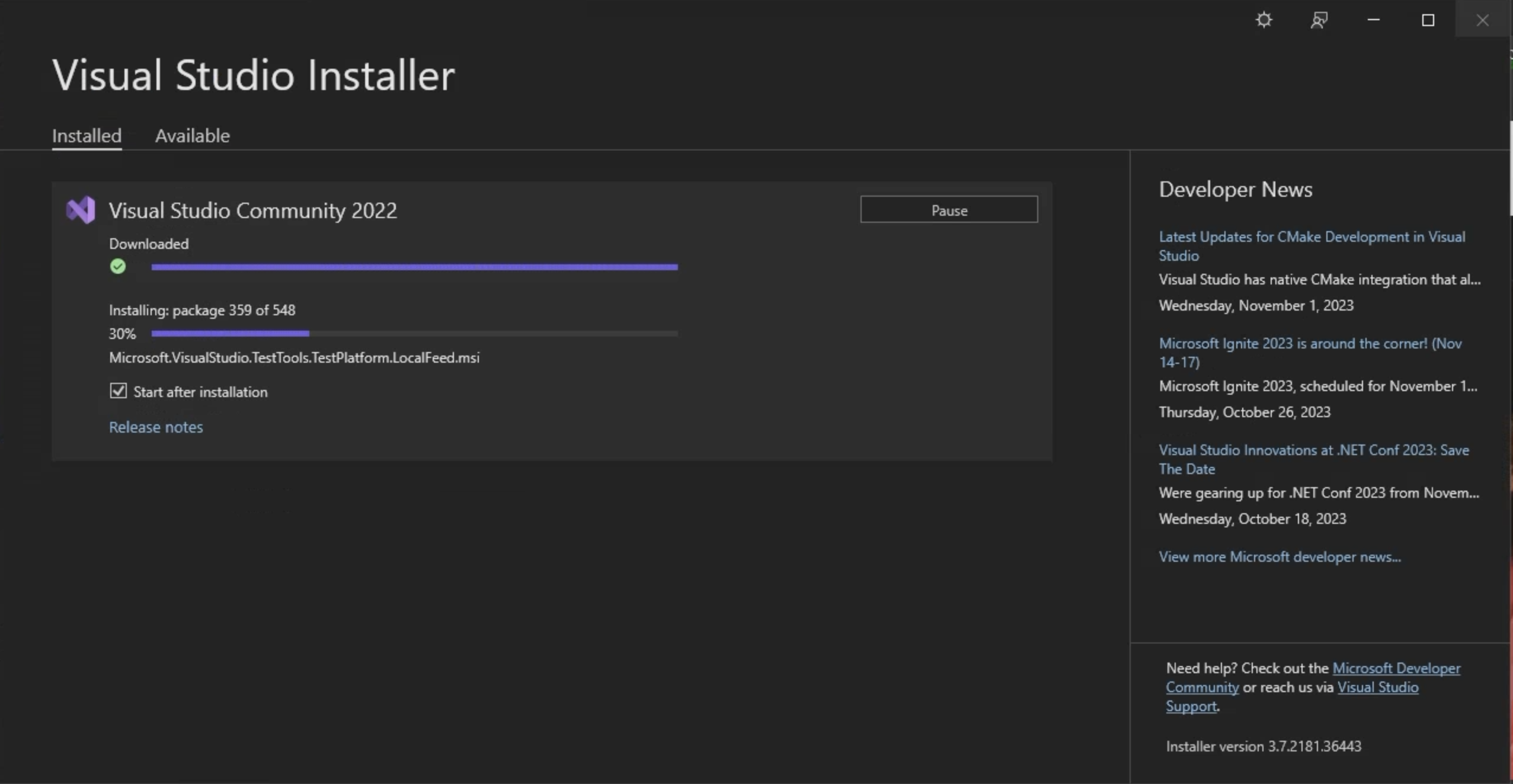 Het actieve installatieprogramma