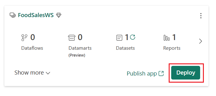 Schermopname van het UI-scherm met Implementeren naar de testfase.