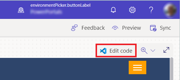 Opening in Visual Studio Code vanuit de ontwerpstudio.