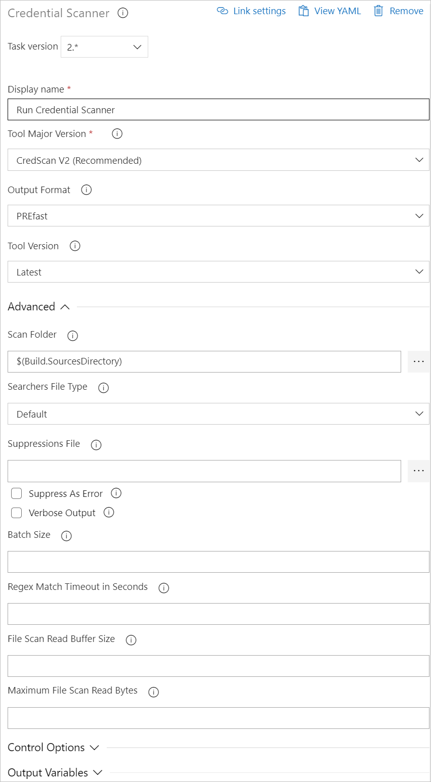 De referentiescanner-buildtaak configureren