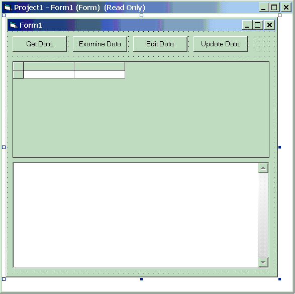 HelloData Shows Form1 for the HelloData VB application