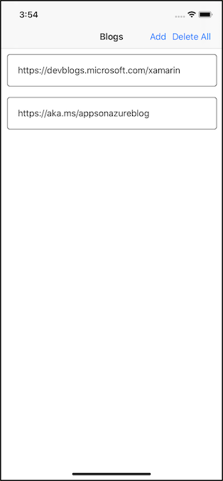 Schermopname van de lijstpagina met blogs
