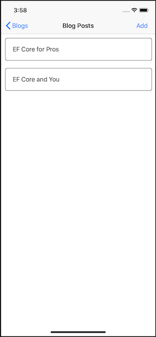 Schermopname van de lijstpagina met blogberichten