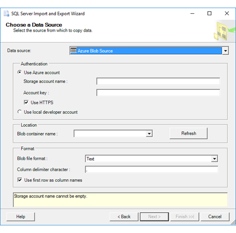 Azure Blob Storage-verbinding