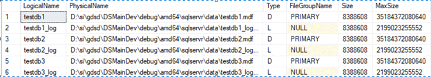 Schermafbeelding van SSMS-uitvoer naar de back-upset van een query.