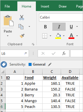 schermopname van Excel.