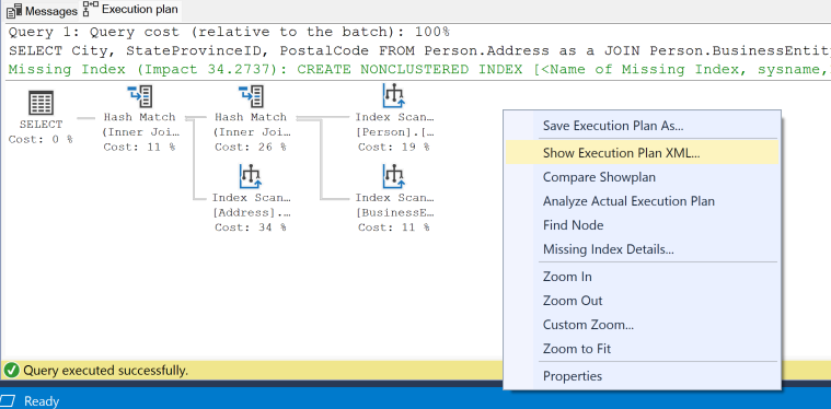 Schermopname van het menu dat wordt weergegeven nadat u met de rechtermuisknop op een uitvoeringsplan hebt geklikt.