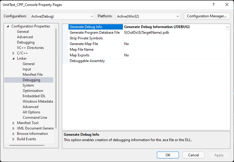 PDBs genereren voor builds in C++