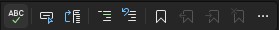 Schermopname van de werkbalk Teksteditor in Visual Studio.