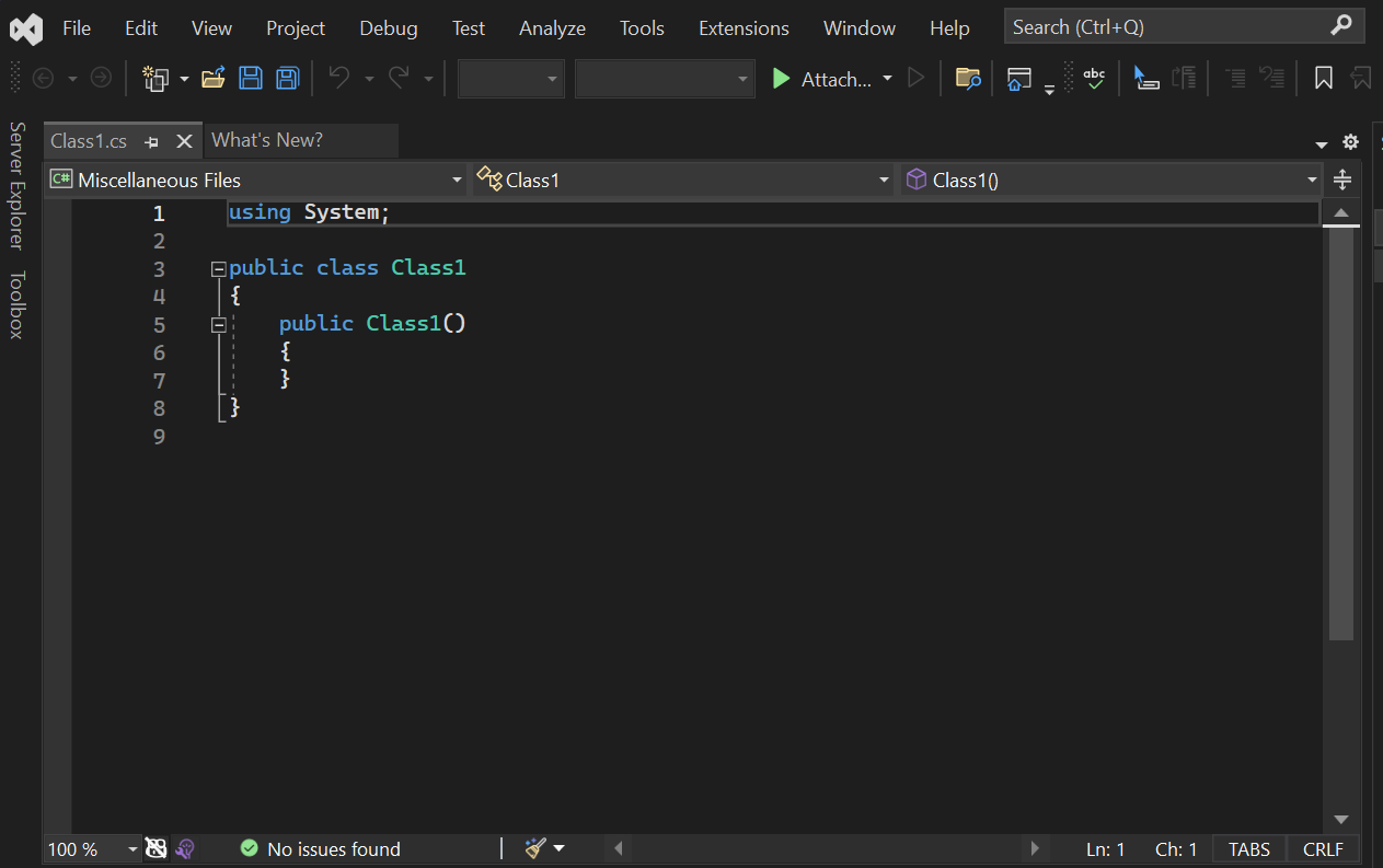 schermopname van een C#-codebestand in Visual Studio 2022.