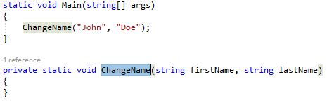 Schermopname van gemarkeerde code C#.