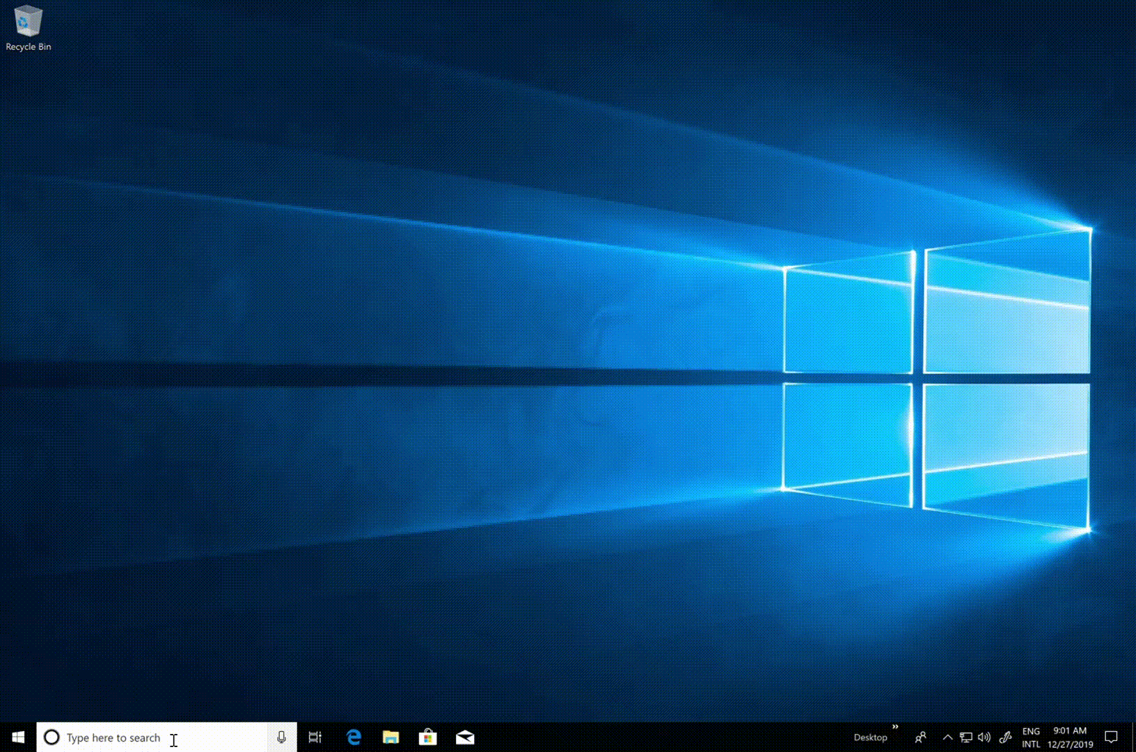 Animatie die het zoekgedrag in Windows 10 weergeeft.