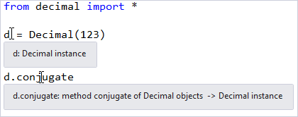 Schermopname waarin het Quick Info-display in de Visual Studio-editor wordt getoond.