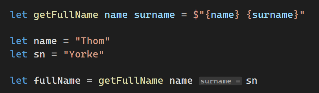 verbeterde hints voor parameternamen